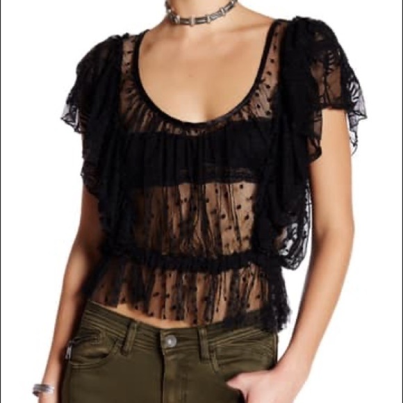 Free People Sweet Surprise Lace Blouse black - Picture 2 of 11